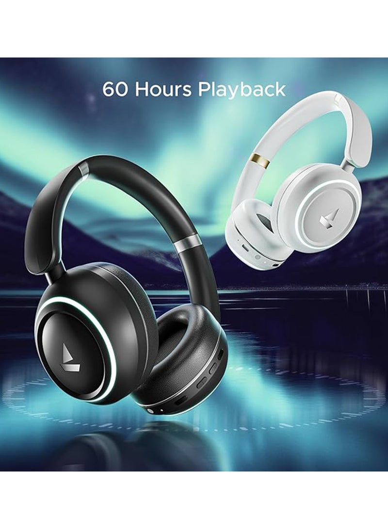 boAt Rockerz 480 W/RGB LEDs, 6 Light Modes, 40Mm Drivers, Beast Mode, 60 Hrs Playback, Enx Tech, BT V5.3, Adaptive Fit And Easy Access Controls, Bluetooth Over Ear Headphones - Black Sabre - Image 4