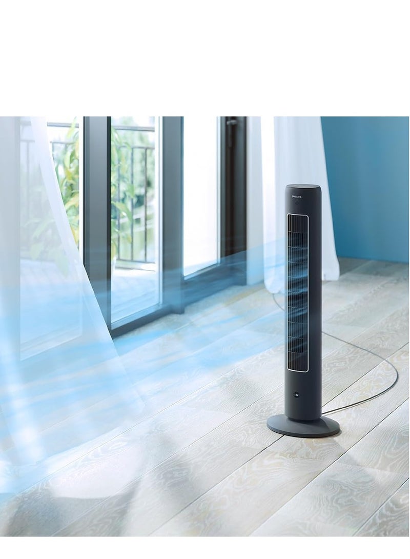 Philips Tower Fan 5000 Series 40W 3 Speeds Sleep Mode Armotherapy Diffuser Remote Controller Child Lock Slim Design Dark Grey  CX5535/11 CX5535/11 grey - Image 3