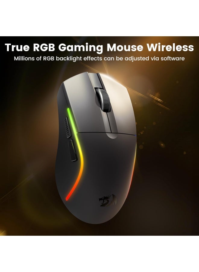 REDRAGON Tri-Mode Wireless Gaming Mouse M816-STD DEICIDE STANDARD , 24K DPI Ultra-Light Mouse Gaming, RGB, 6 Full Programmable Buttons Mice, Software Support, 200Hrs Long Battery Life for PC, Mac - Image 2
