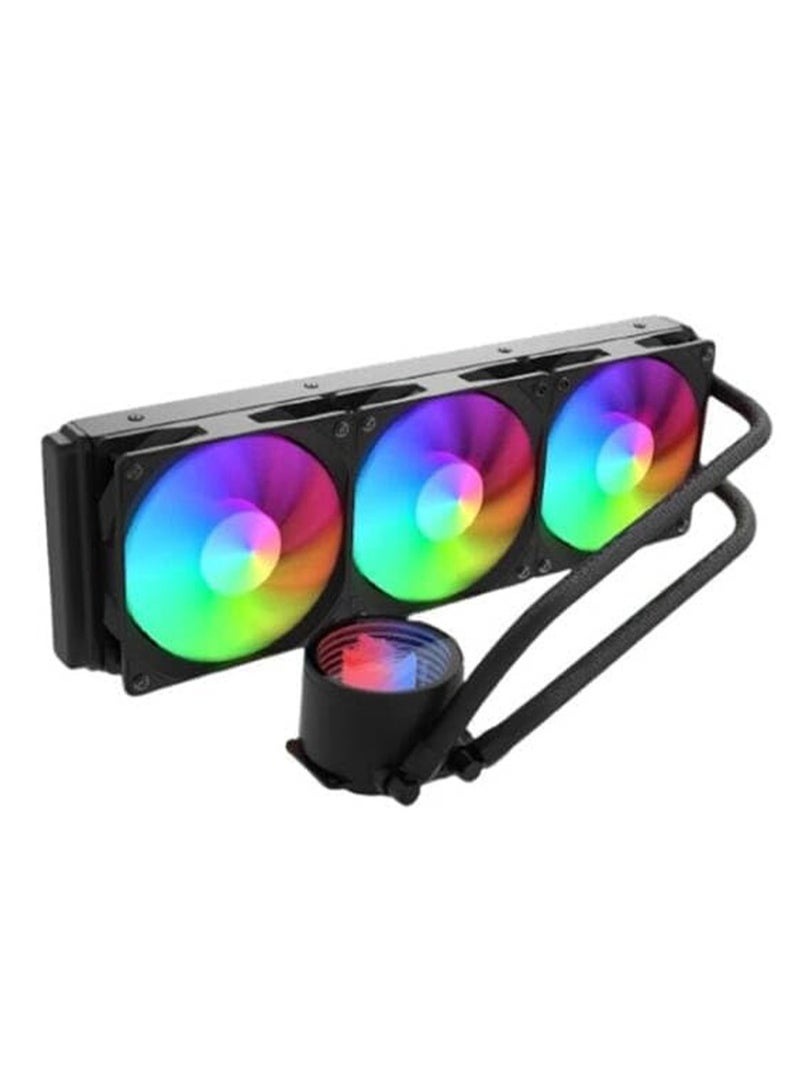 REDRAGON CCW-3013 ARGB 360 Liquid CPU Cooler, 360mm Radiator, 3x 120mm Fans, with PWM Control, Aluminum Heatsink, Copper Heatpipe, 2000 RPM Fan Speed, Black
