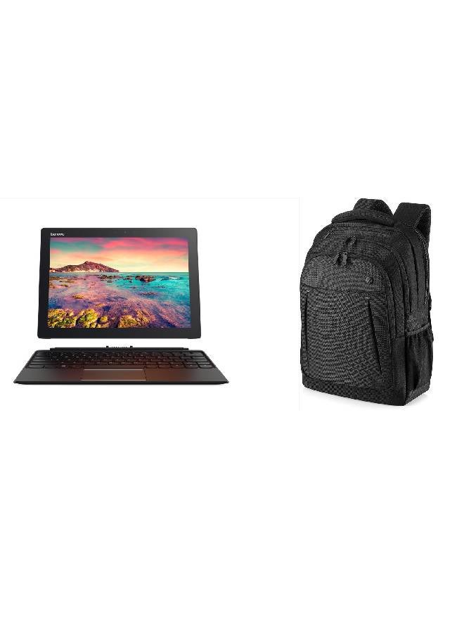 Lenovo RENEWED - LAPTAP LENOVO IdeaPad Miix 720 - CPU Intel® Core™ i5-7200U Processor - RAM 8 GB DDR4 - Hard 256 GB SSD M.2 NVMe - VGA Intel® HD Graphics 620 - 12'' INCH LED QHD TOUCHSCREEN - English/Arabic Black with free laptop backpack hp English/Arabic black - Image 2
