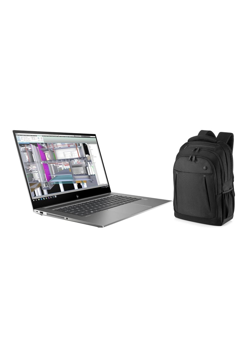 HP RENEWED - LAPTOP HP ZBOOK STUDIO 15 G7 - CPU INTEL CORE I9-10885H - RAM 32 GB DDR4 - HARD 512 GB SSD M.2 NVMe - VGA NVIDIA QUADRO T2000 4 GB DDR6 - 15.6'' INCH LED FULL HD IPS SCREEN - with free laptop backpack English/Arabic grey - Image 1