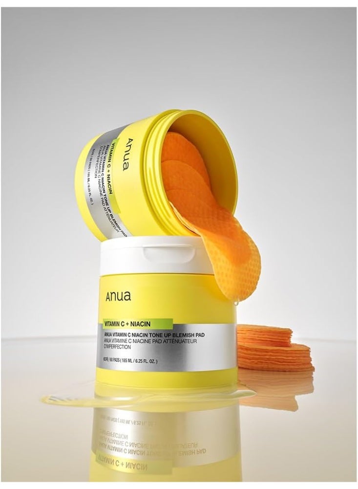 Anua Vitamin C Toning Up Blemish Pad – Brightening & Exfoliating Toner Pads with Niacinamide & Lemon Extract – Fights Dark Spots, Acne Scars, Uneven Tone – 60 Pads for Glowing Skin 185ml - Image 2