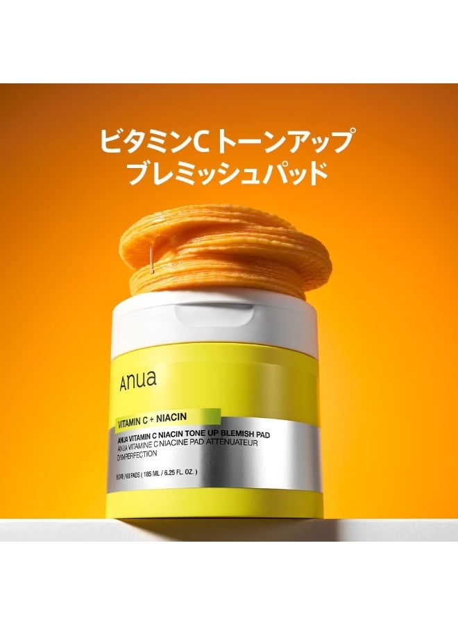 Anua Vitamin C Toning Up Blemish Pad – Brightening & Exfoliating Toner Pads with Niacinamide & Lemon Extract – Fights Dark Spots, Acne Scars, Uneven Tone – 60 Pads for Glowing Skin 185ml - Image 3