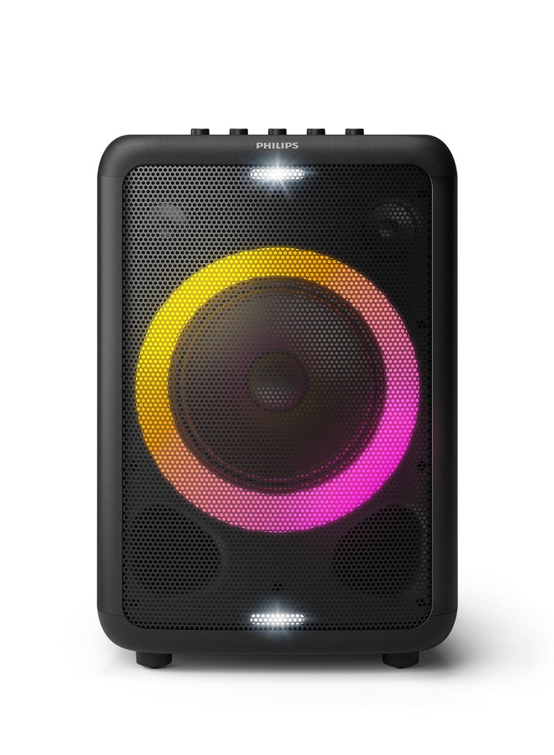 Philips TAX3206 Bluetooth Party Speaker – 80W Sound, LED Party Lights, Karaoke Mode, Guitar Input, USB & Bluetooth Playback, 14H Battery TAX3206 black - Image 2