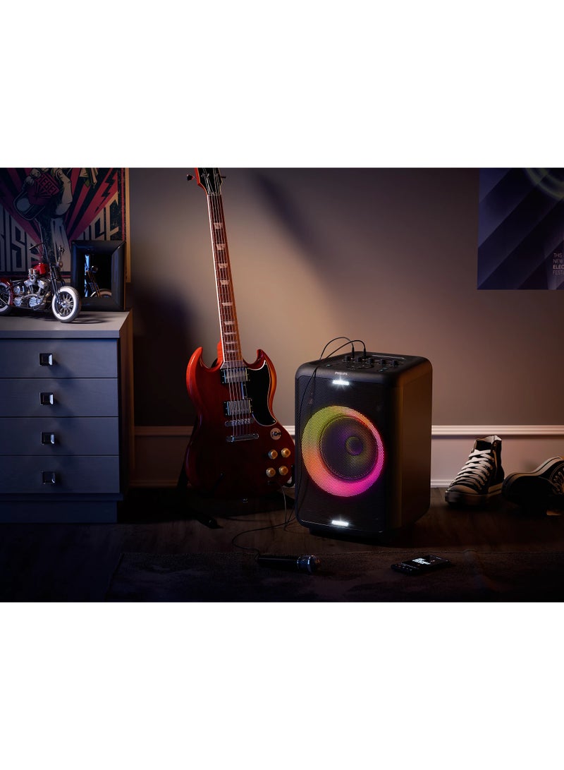 Philips TAX3206 Bluetooth Party Speaker – 80W Sound, LED Party Lights, Karaoke Mode, Guitar Input, USB & Bluetooth Playback, 14H Battery TAX3206 black - Image 5
