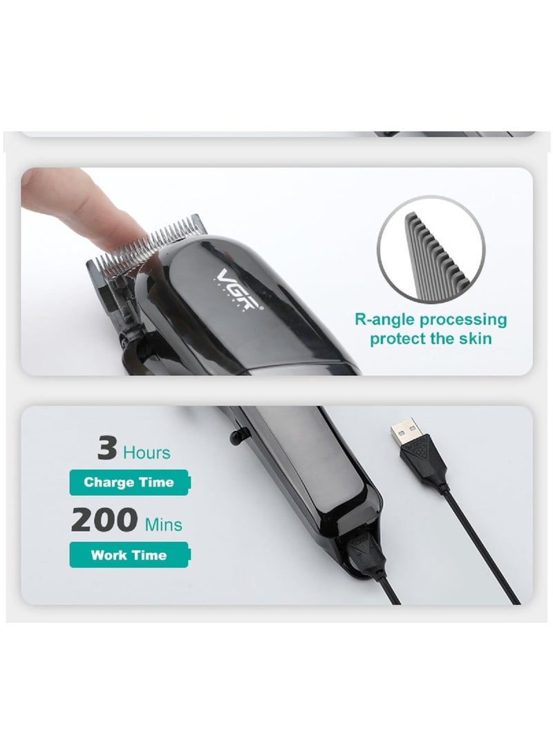 في جي آر مكينة حلاقة شعر رقمية قابلة لإعادة الشحن للرجال من VGR إصدار محدود، أسود - V-118 - Image 5