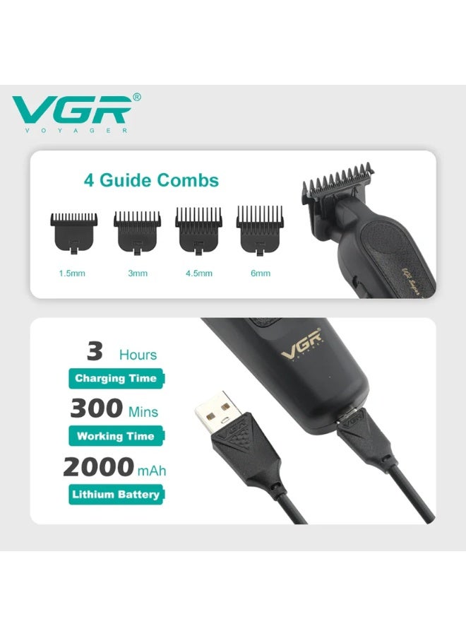 VGR Hair Trimmers Professional Barber Cordless Clippers V-995 Black - Image 4