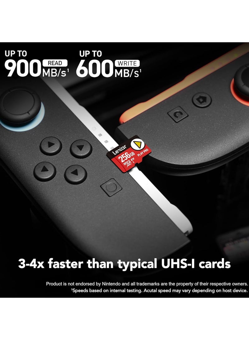 Lexar PLAY PRO 256GB microSDXC UHS-I Memory Card – Up to 900MB/s Read, 600MB/s Write – C10, U3, V30, A1 – LMSXPS0256G-BNNNG 256 GB - Image 3