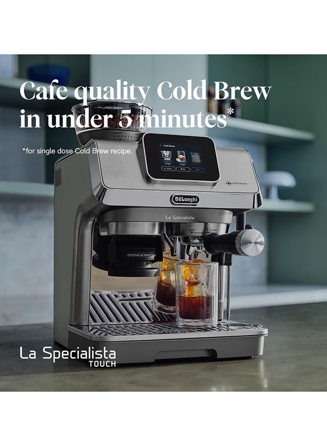 De'Longhi La Specialista Touch Espresso Machine with Advanced Grinder, Bean Adapt, Cold Brew, Active Temp Control, Latte Art, Auto/Manual Milk Frother, Touch Screen, Accessories 1.7 L 1450 W EC9455.M silver - Image 3
