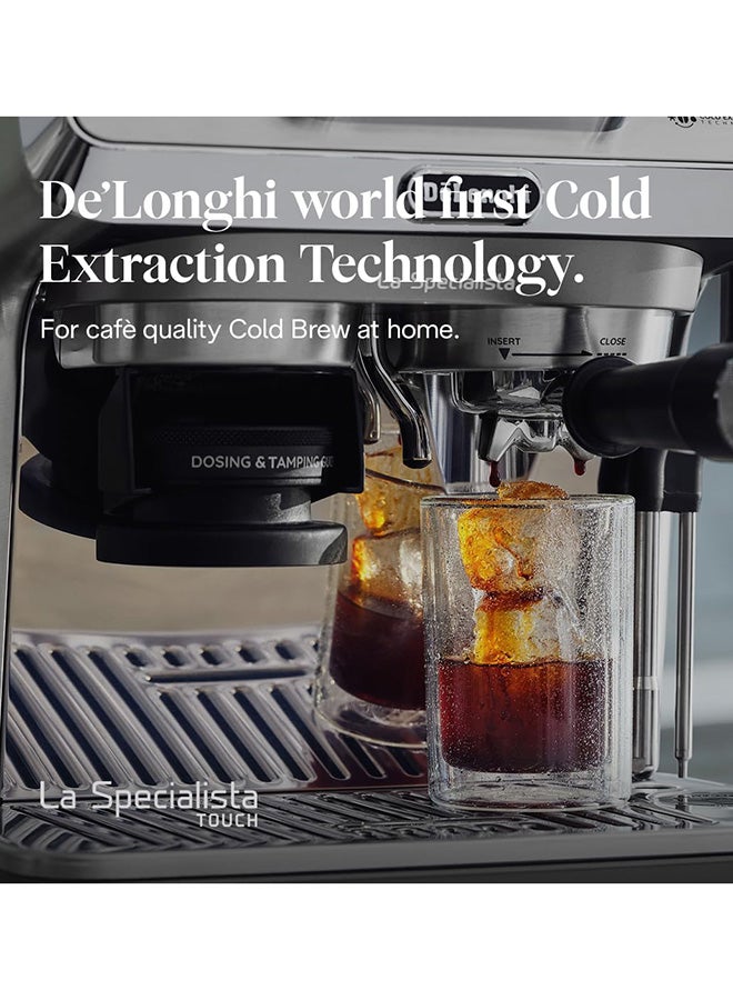 De'Longhi La Specialista Touch Espresso Machine with Advanced Grinder, Bean Adapt, Cold Brew, Active Temp Control, Latte Art, Auto/Manual Milk Frother, Touch Screen, Accessories 1.7 L 1450 W EC9455.M silver - Image 5