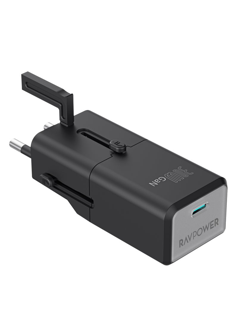 RAVPOWER Nano 30W Travel Charger with Type-C Port - Black - Image 1