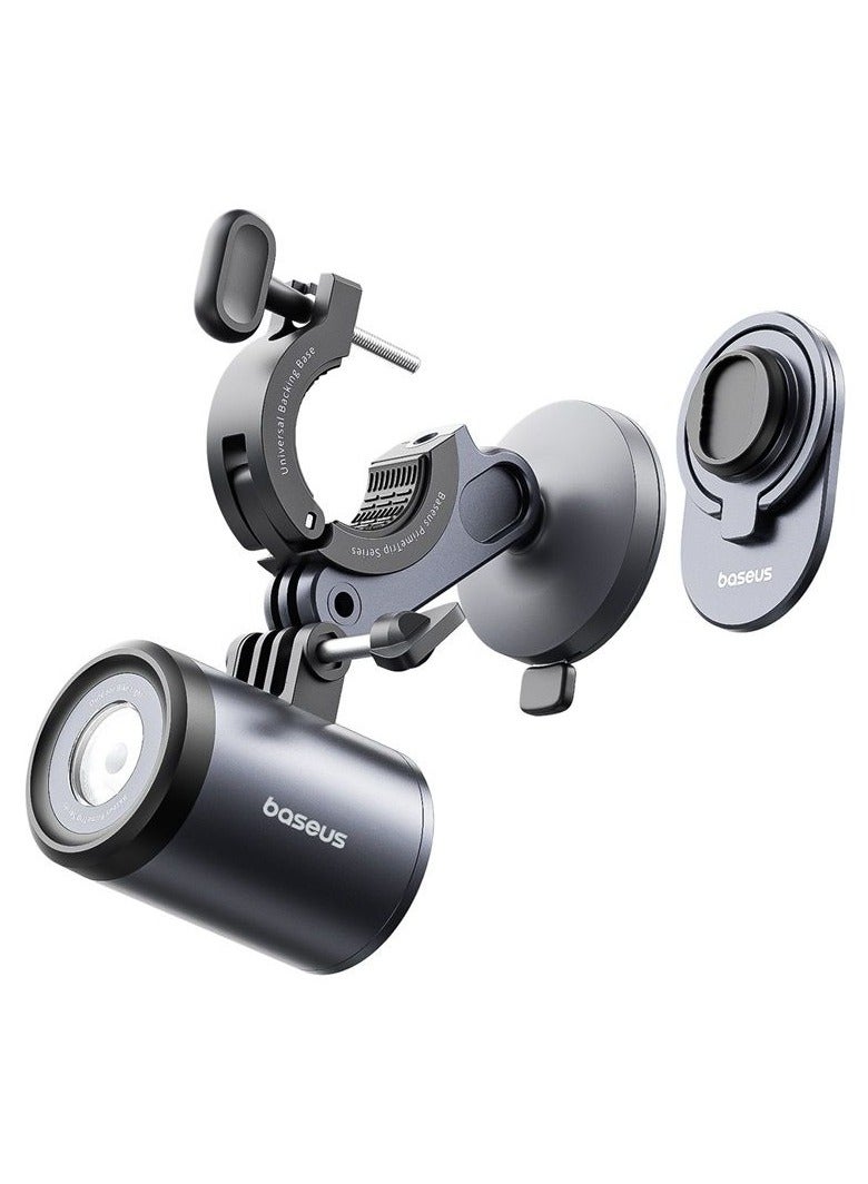 بيسوس PrimeTrip 2-in-1 Magnetic Bike Phone Mount & 600LM Dual-Color Light – 4 Modes, IP68 Waterproof, Type-C Charging, 10H Battery, for All Phones - Cosmic Black - Image 4