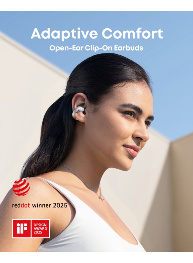 ساوند كور AeroClip من أنكر، سماعات أذن مفتوحة، سماعات رأس قابلة للتعليق، راحة متكيفة، مكالمات واضحة مع 4 ميكروفونات وذكاء اصطناعي، ملاءمة مستقرة، محركات 12 مم لصوت جهير قوي، دقة عالية، تصميم حلقة مفتوحة - Image 2