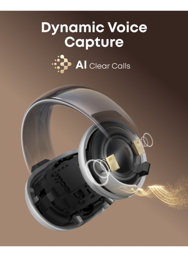 ساوند كور AeroClip من أنكر، سماعات أذن مفتوحة، سماعات رأس قابلة للتعليق، راحة متكيفة، مكالمات واضحة مع 4 ميكروفونات وذكاء اصطناعي، ملاءمة مستقرة، محركات 12 مم لصوت جهير قوي، دقة عالية، تصميم حلقة مفتوحة - Image 3