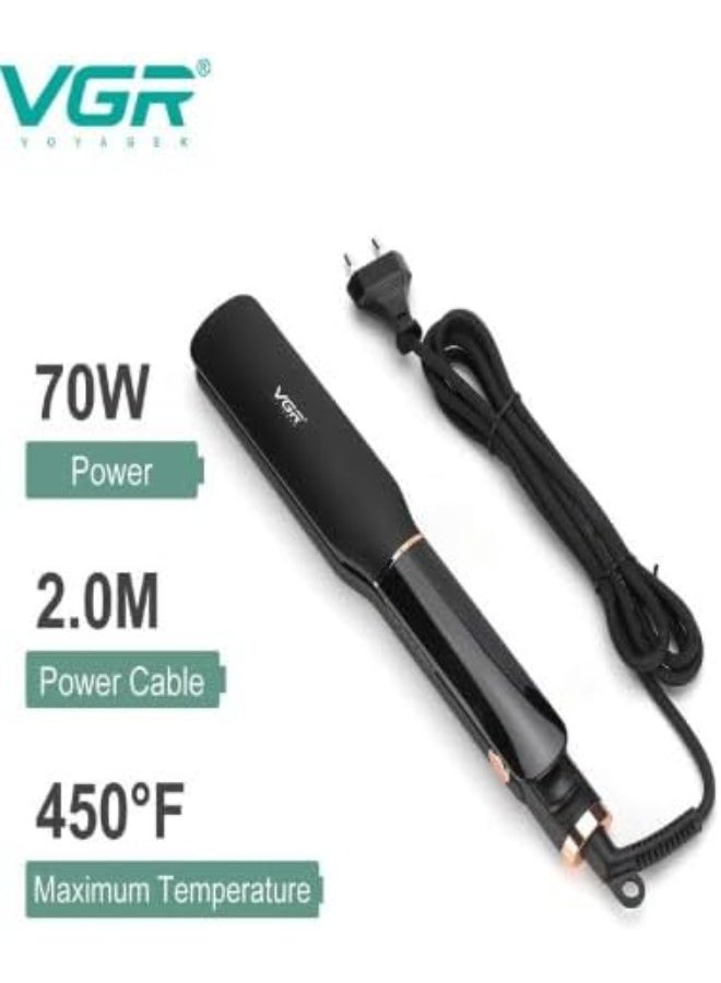 VGR Professional Hair Straightener, 38mm Ceramic Plates, 450°F Max Temperature, 7 Heat Settings, 2m Swivel Cord, LED Display - Image 3