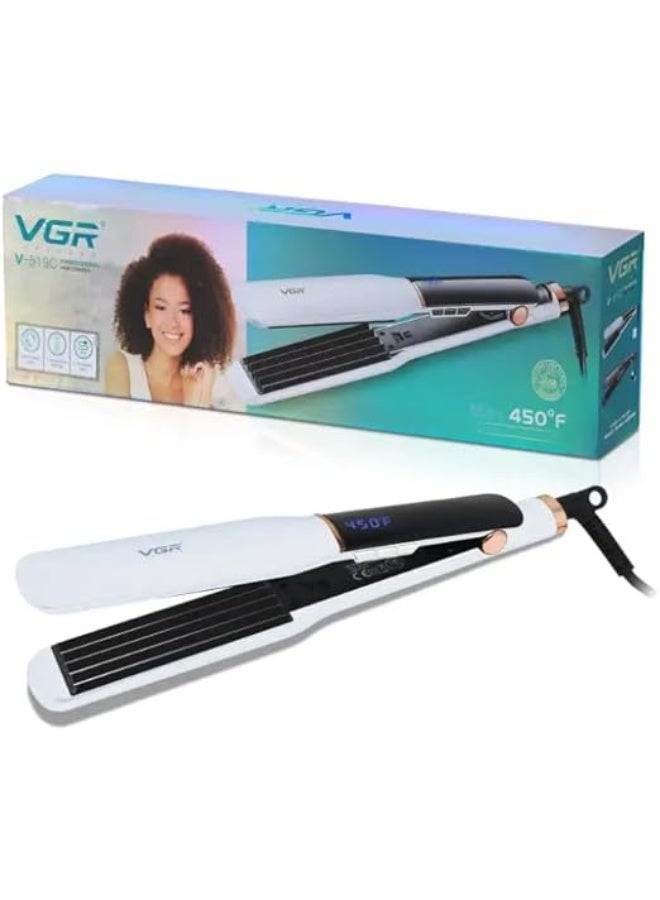 VGR Professional Hair Straightener, 38mm Ceramic Plates, 450°F Max Temperature, 7 Heat Settings, 2m Swivel Cord, LED Display - Image 4