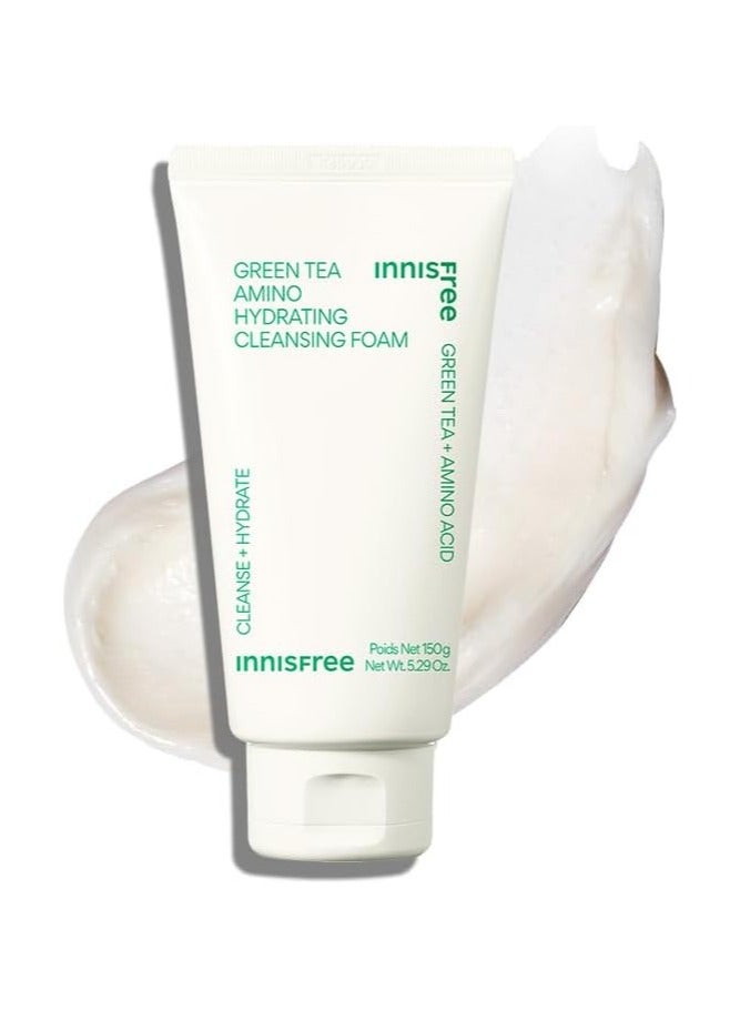 إنِّسفري رغوة تنظيف الأحماض الأمينية من شاي الأخضر من إينيسفري، خالية من الكبريتات، منظف وجه مرطب كوري برغوة لطيفة - Image 1