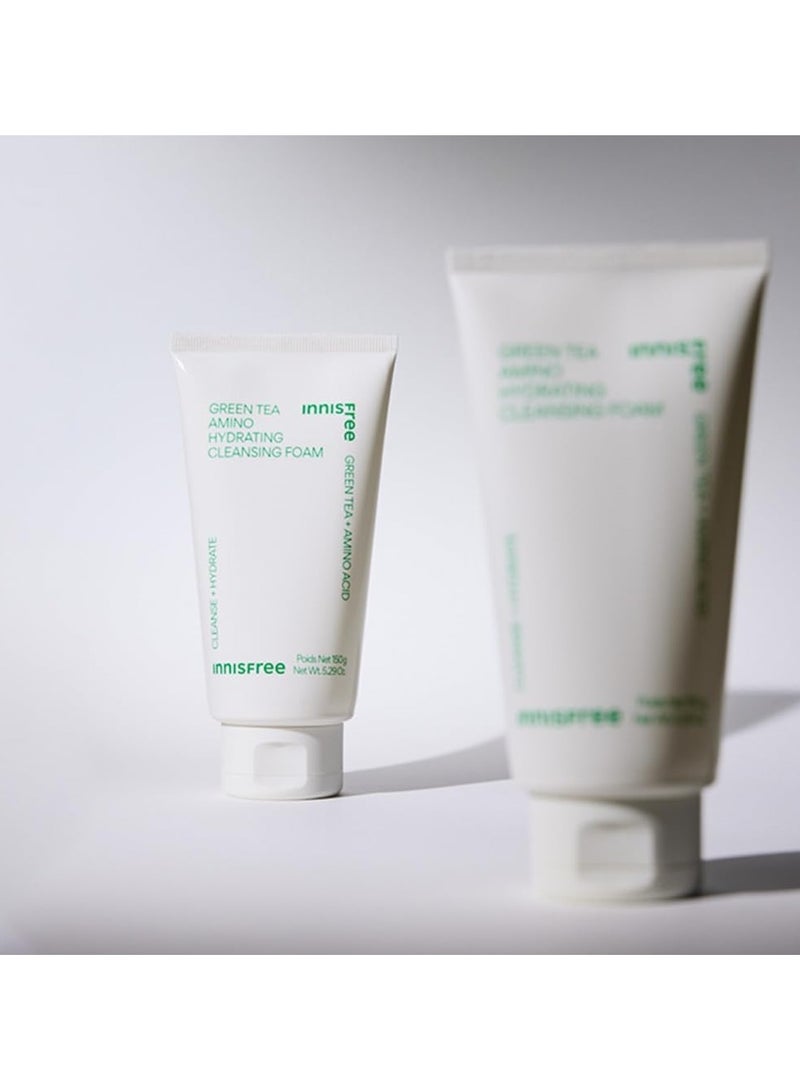 إنِّسفري رغوة تنظيف الأحماض الأمينية من شاي الأخضر من إينيسفري، خالية من الكبريتات، منظف وجه مرطب كوري برغوة لطيفة - Image 3