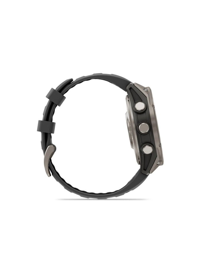 GARMIN Fenix 8 Pro - 47MM - Titanium with Graphite/Black Silicone Band - Up to 8 Days of Battery Life  - 1.4"Amoled Display, sapphire crystal, Heart Rate Monitor, All day stress monitor, Gps tracking, Super bright LED flashlight, iOS and Android compatible Graphite - Image 5