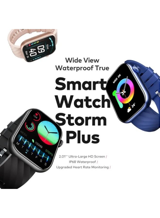 ITEL Smartwatch Storm Plus ISW-O15 2.01" Ultra-Large HD Screen | IP68 Water Resistance| Heart Monitor - Black - Image 2