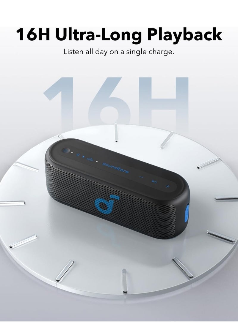 ساوند كور سماعة بلوتوث Soundcore من Anker Select 2S بقوة 20 واط، صوت ستيريو، تقنية BassUp، معادل صوت مخصص، اقتران ستيريو لاسلكي، مقاومة للماء IPX7 ومدة تشغيل 16 ساعة، سماعة محمولة للاستخدام المنزلي، والتخييم، والأنشطة الخارجية - Image 4