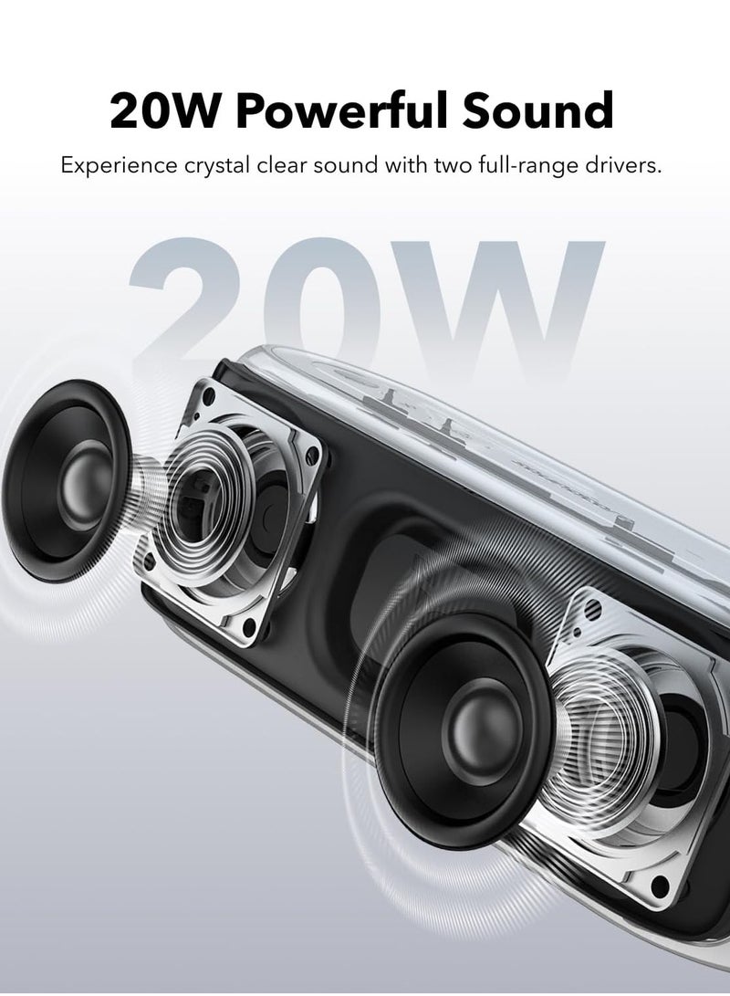 ساوند كور سماعة بلوتوث Soundcore من Anker Select 2S بقوة 20 واط، صوت ستيريو، تقنية BassUp، معادل صوت مخصص، اقتران ستيريو لاسلكي، مقاومة للماء IPX7 ومدة تشغيل 16 ساعة، سماعة محمولة للاستخدام المنزلي، والتخييم، والأنشطة الخارجية - Image 2