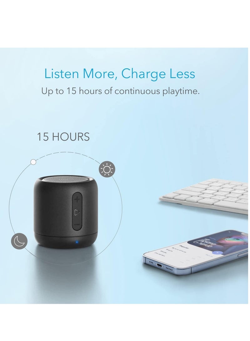ساوند كور أنكر ساوندكور ميني، مكبر صوت بلوتوث فائق الحمل مع 15 ساعة من وقت التشغيل، نطاق بلوتوث 66 قدم، مكبر صوت لاسلكي مع صوت جهير معزز، ميكروفون لإلغاء الضوضاء، للاستخدام الخارجي، السفر، المنزل - Image 3