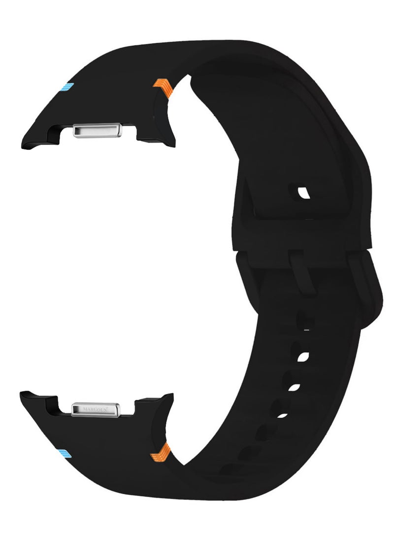 MARGOUN Sport Band for Galaxy Watch 8 40mm 44mm and Watch 8 Classic 46mm, Silicone Replacement Strap, M/L Size - Black black - Image 2