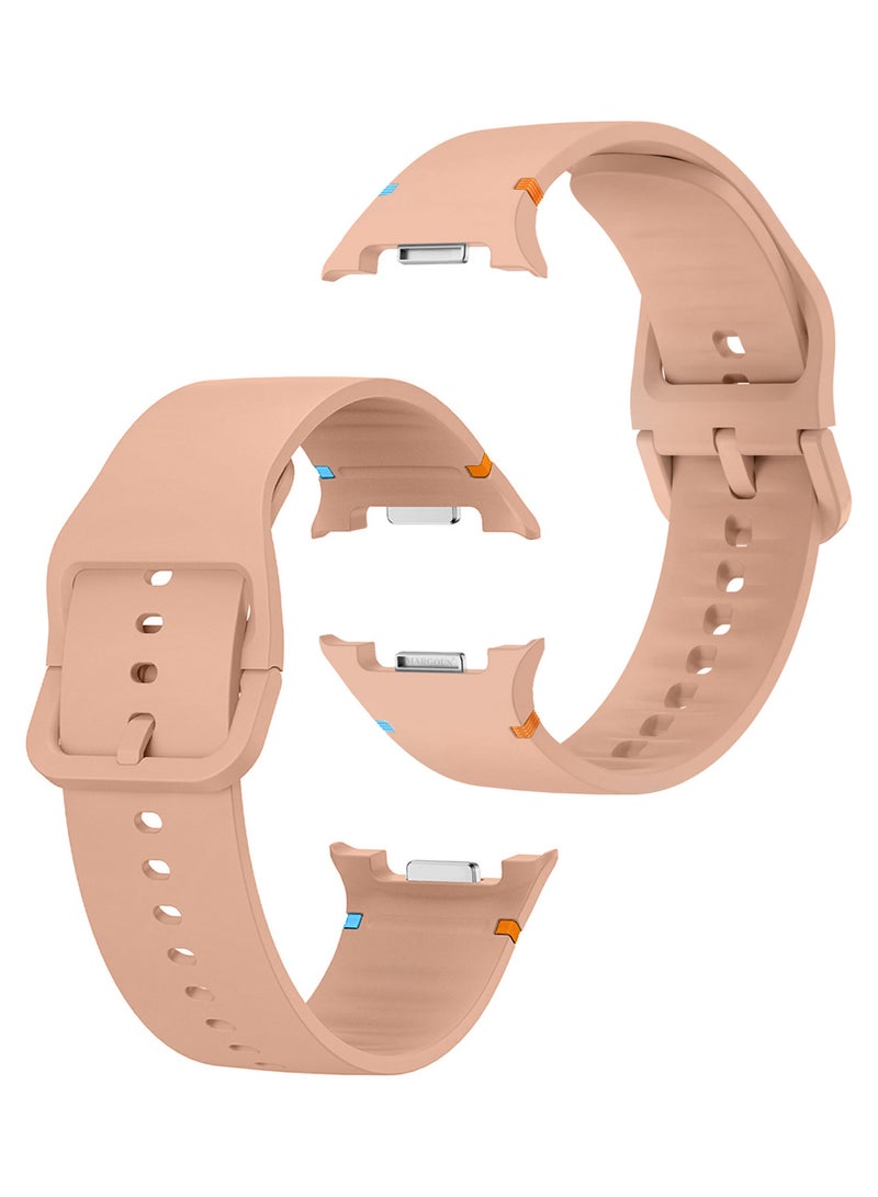 MARGOUN Sport Band for Galaxy Watch 8 40mm 44mm and Watch 8 Classic 46mm, Silicone Replacement Strap, M/L Size - Powder Powder - Image 1