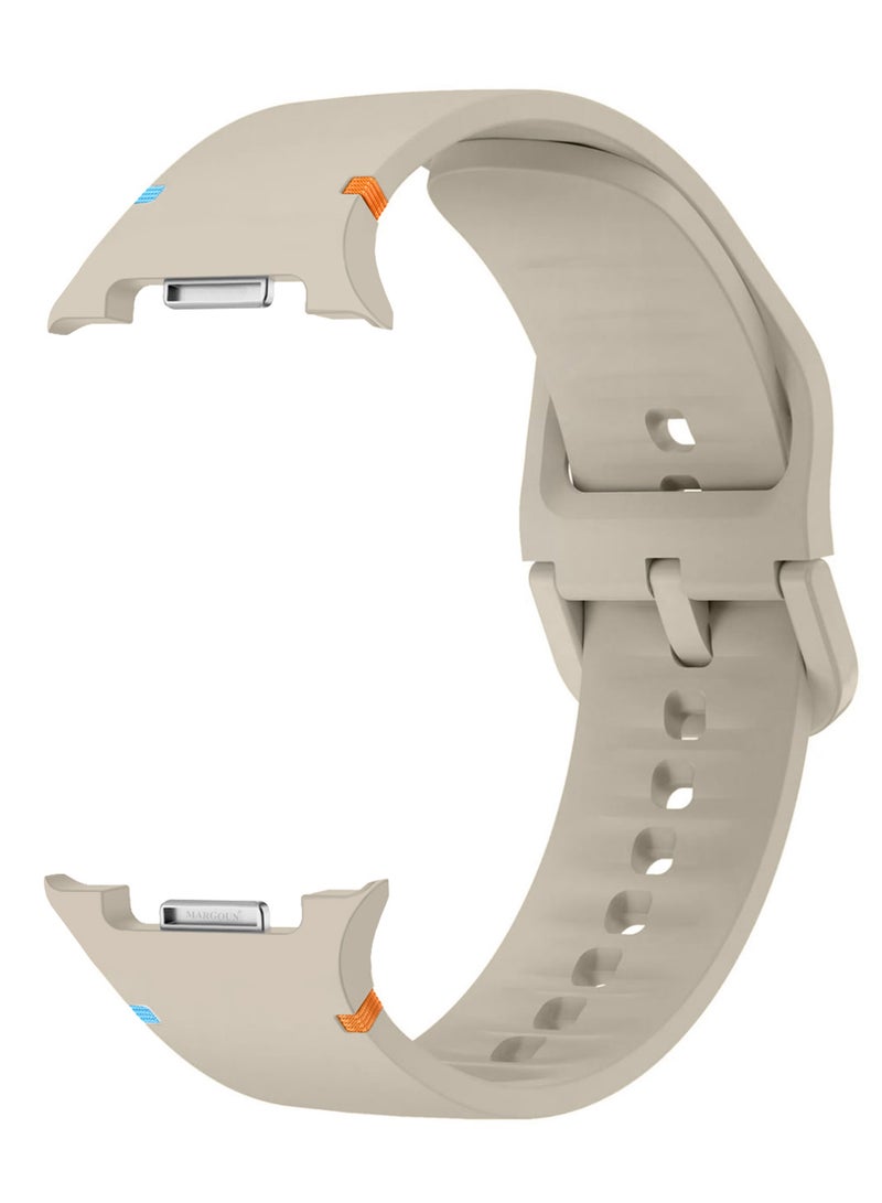 MARGOUN Sport Band for Galaxy Watch 8 40mm 44mm and Watch 8 Classic 46mm, Silicone Replacement Strap, M/L Size - Starlight Starlight - Image 2