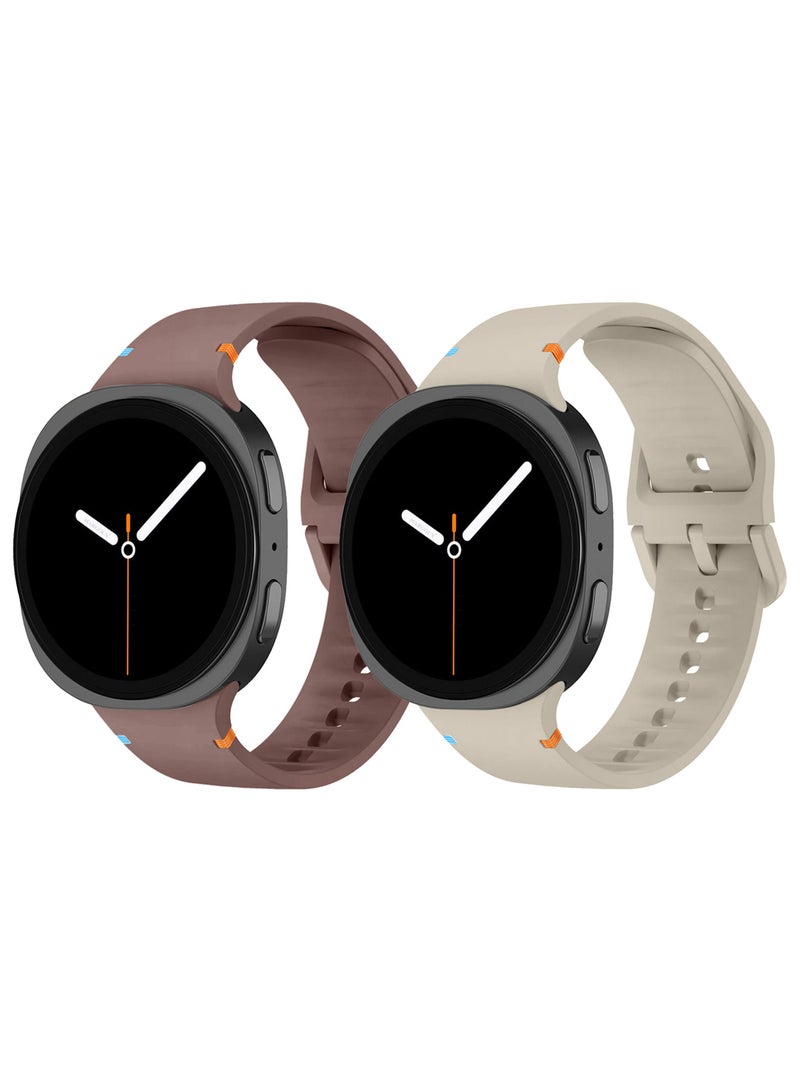 MARGOUN 2Packs Sport Band for Galaxy Watch 8 40mm 44mm and Watch 8 Classic 46mm, Silicone Replacement Strap, M/L Size Multicolour-4 - Image 2