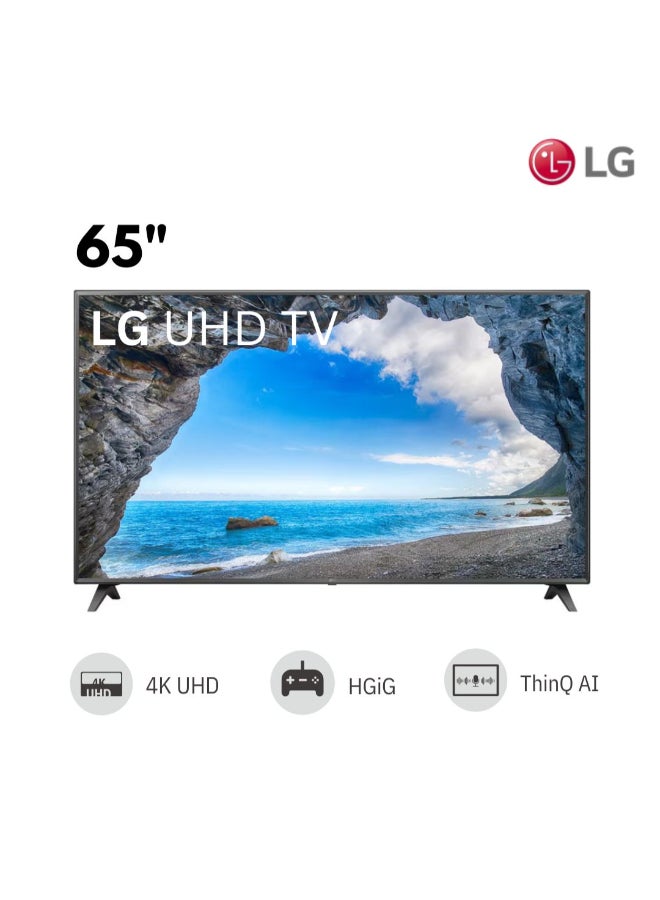 LG 65 Inch 4K UHD Smart LED TV with Built-in Receiver, ThinQ AI, HDR, HGiG, Bluetooth Surround - 65UQ751C0LG Black - Image 1