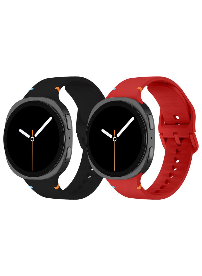 MARGOUN 2Packs Sport Band for Galaxy Watch 8 40mm 44mm and Watch 8 Classic 46mm, Silicone Replacement Strap, M/L Size Multicolour-21 - Image 2