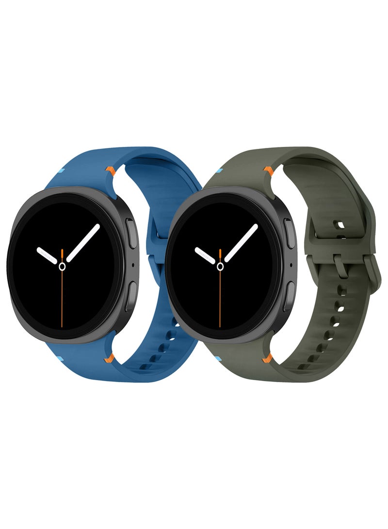 MARGOUN 2Packs Sport Band for Galaxy Watch 8 40mm 44mm and Watch 8 Classic 46mm, Silicone Replacement Strap, M/L Size Multicolour-7 - Image 2