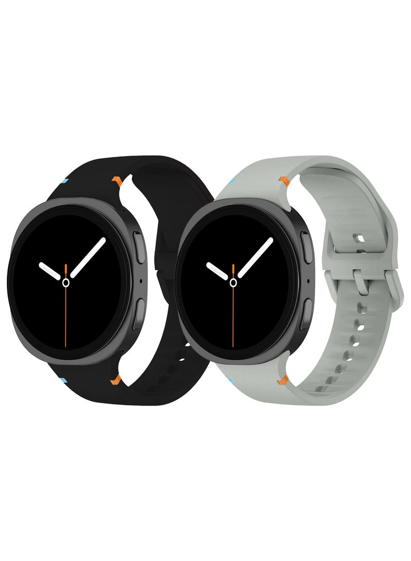 MARGOUN 2Packs Sport Band for Galaxy Watch 8 40mm 44mm and Watch 8 Classic 46mm, Silicone Replacement Strap, M/L Size Multicolour-14 - Image 2