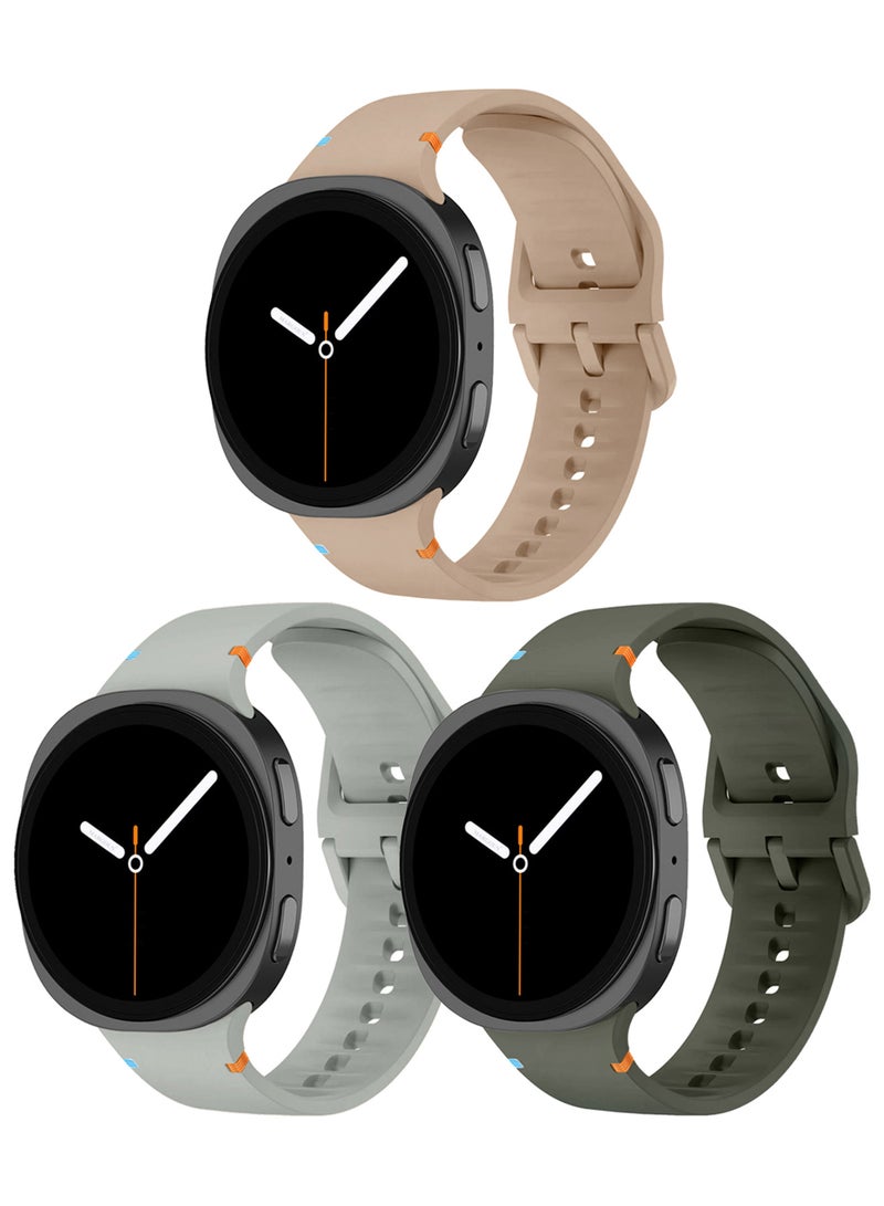 MARGOUN 3Packs Sport Band for Galaxy Watch 8 40mm 44mm and Watch 8 Classic 46mm, Silicone Replacement Strap, M/L Size Multicolour-26 - Image 2