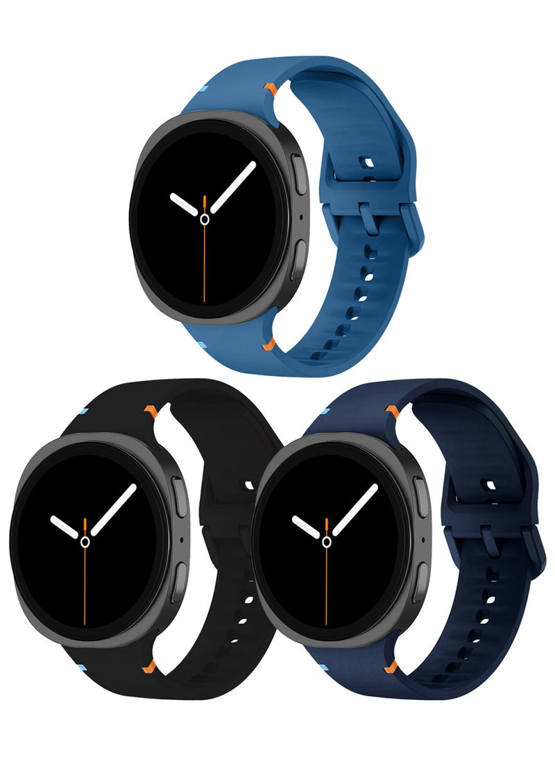 MARGOUN 3Packs Sport Band for Galaxy Watch 8 40mm 44mm and Watch 8 Classic 46mm, Silicone Replacement Strap, M/L Size Multicolour-30 - Image 2