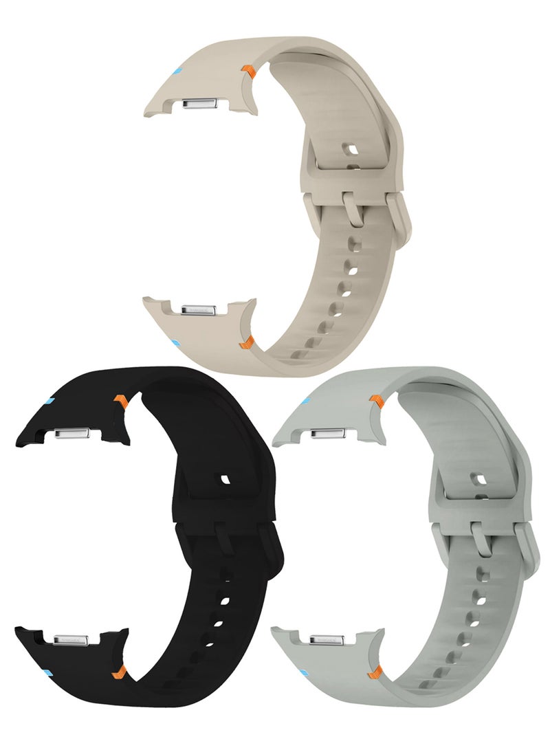 MARGOUN 3Packs Sport Band for Galaxy Watch 8 40mm 44mm and Watch 8 Classic 46mm, Silicone Replacement Strap, M/L Size Multicolour-28 - Image 1