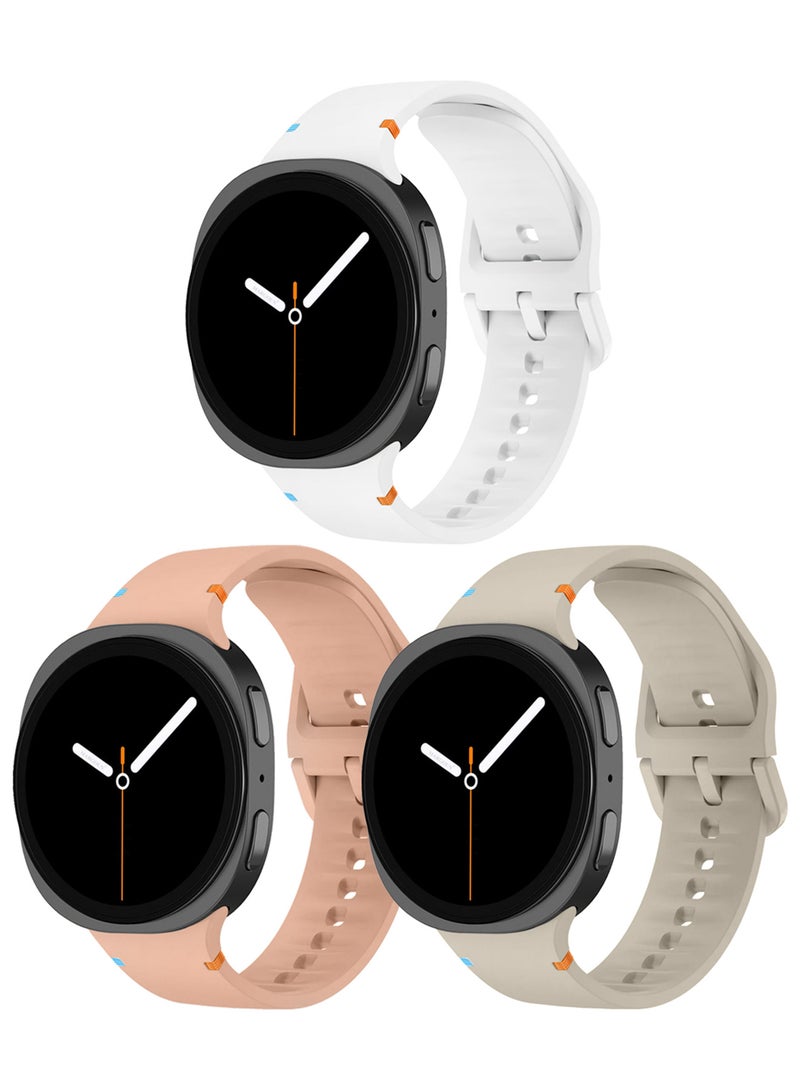 MARGOUN 3Packs Sport Band for Galaxy Watch 8 40mm 44mm and Watch 8 Classic 46mm, Silicone Replacement Strap, M/L Size Multicolour-27 - Image 2