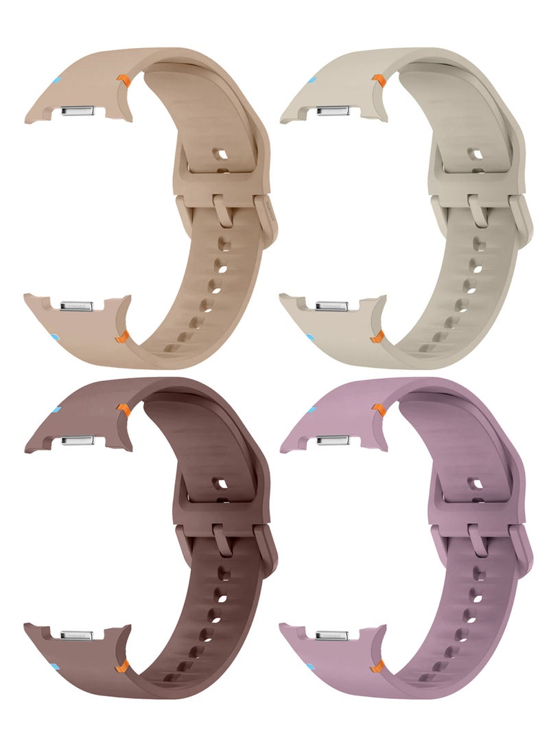 MARGOUN 4Packs Sport Band for Galaxy Watch 8 40mm 44mm and Watch 8 Classic 46mm, Silicone Replacement Strap, M/L Size Multicolour-32 - Image 1