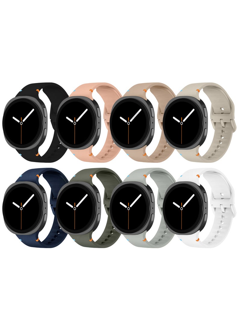 مارجون 8Packs Sport Band for Galaxy Watch 8 40mm 44mm and Watch 8 Classic 46mm, Silicone Replacement Strap, M/L Size Multicolour-39 - Image 2