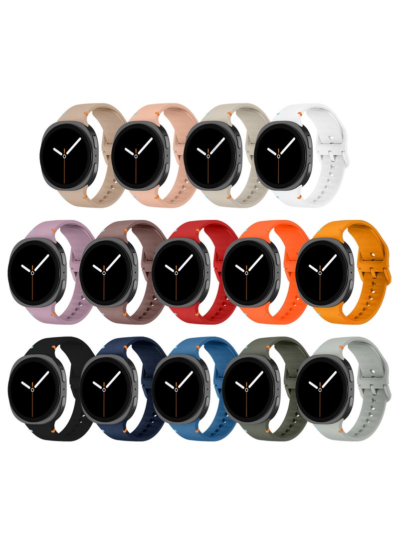 مارجون 14Packs Sport Band for Galaxy Watch 8 40mm 44mm and Watch 8 Classic 46mm, Silicone Replacement Strap, M/L Size Multicolour-40 - Image 2