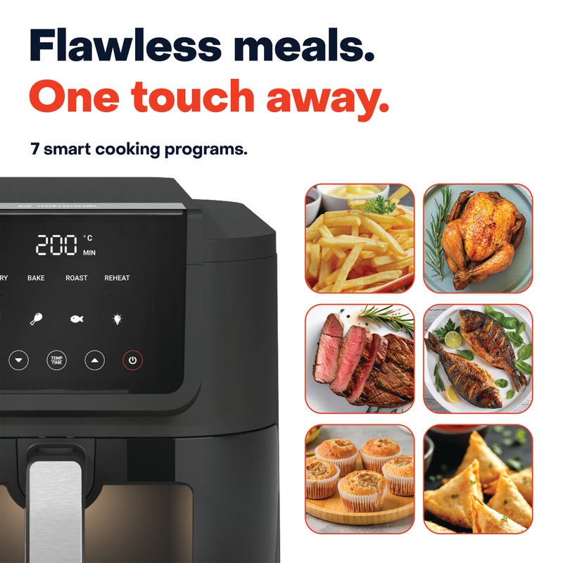 نيوتري كوك Air Fryer Slim, 5L with Air Fryer Liners, Large Basket, Space-Saving Slim Design, Air Fry, Bake, Reheat, with 5 Presets, Clear Window & Light, AFS100Combo, Black, 1500 Watts, AFS100Combo, Black 5 L 1500 W AFS100combo black - Image 5