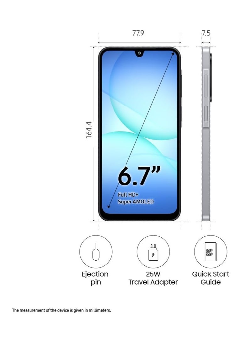 Samsung Galaxy A17 5G Gray (6 GB RAM / 128 GB Storage) Android Smartphone | With Charger | 6x OS Upgrades, Large Display, 50MP OIS Camera | Indian Verson - Image 2