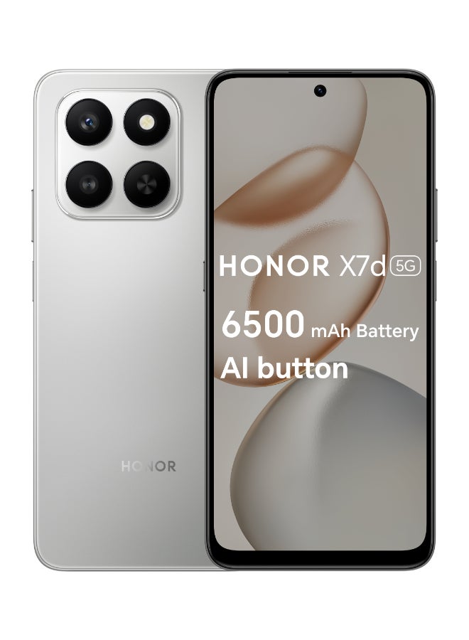 Honor X7d 5G Dual SIM Meteor Silver 6GB RAM 128GB - Middle East Version - Image 1