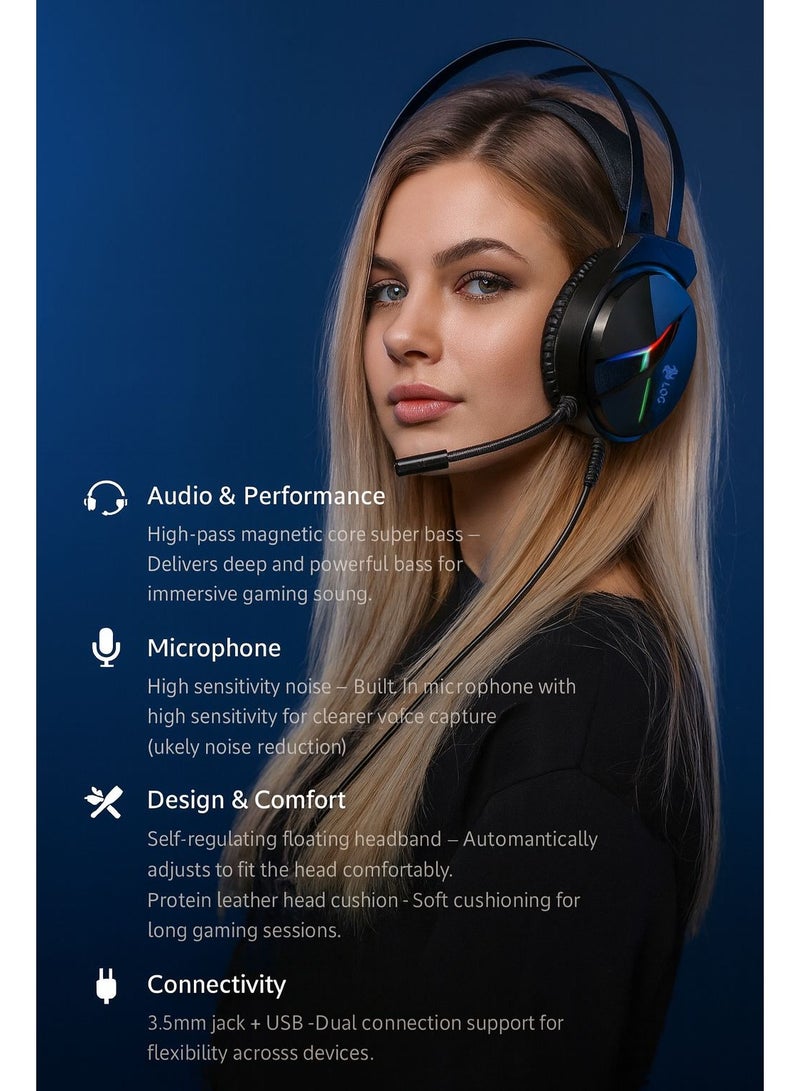 LOG G100 Wired Gaming Headset for PC & PS5 & PS4, Xbox, Nintendo Switch - Image 2