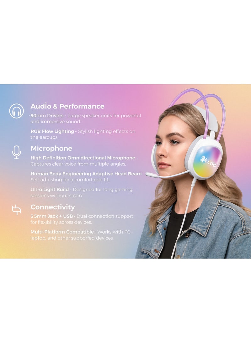 LOG G300 Wired Gaming Headset for PC & PS5 & PS4, Xbox, Nintendo Switch - Image 2