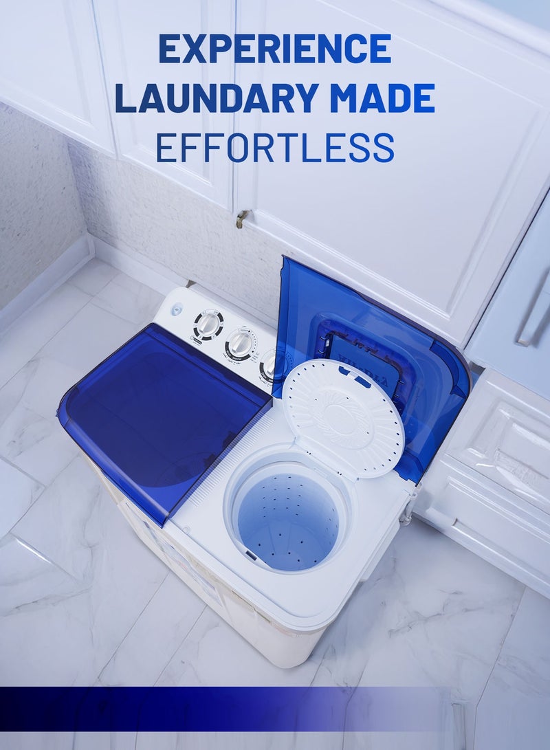 عفرا غسالة أفرا توين توب 10 كجم مع تجفيف هوائي، فلتر سحري ودوّار كبير، أبيض/أزرق – AF-1003TTWB - Image 4
