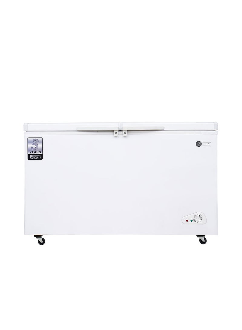 عفرا فريزر صندوقي، AF-5500CFWT، ترموستات قابل للتعديل، تبريد مباشر، إزالة الثلج يدويًا، توفير الطاقة، أبيض، ضمان لمدة سنة - Image 1